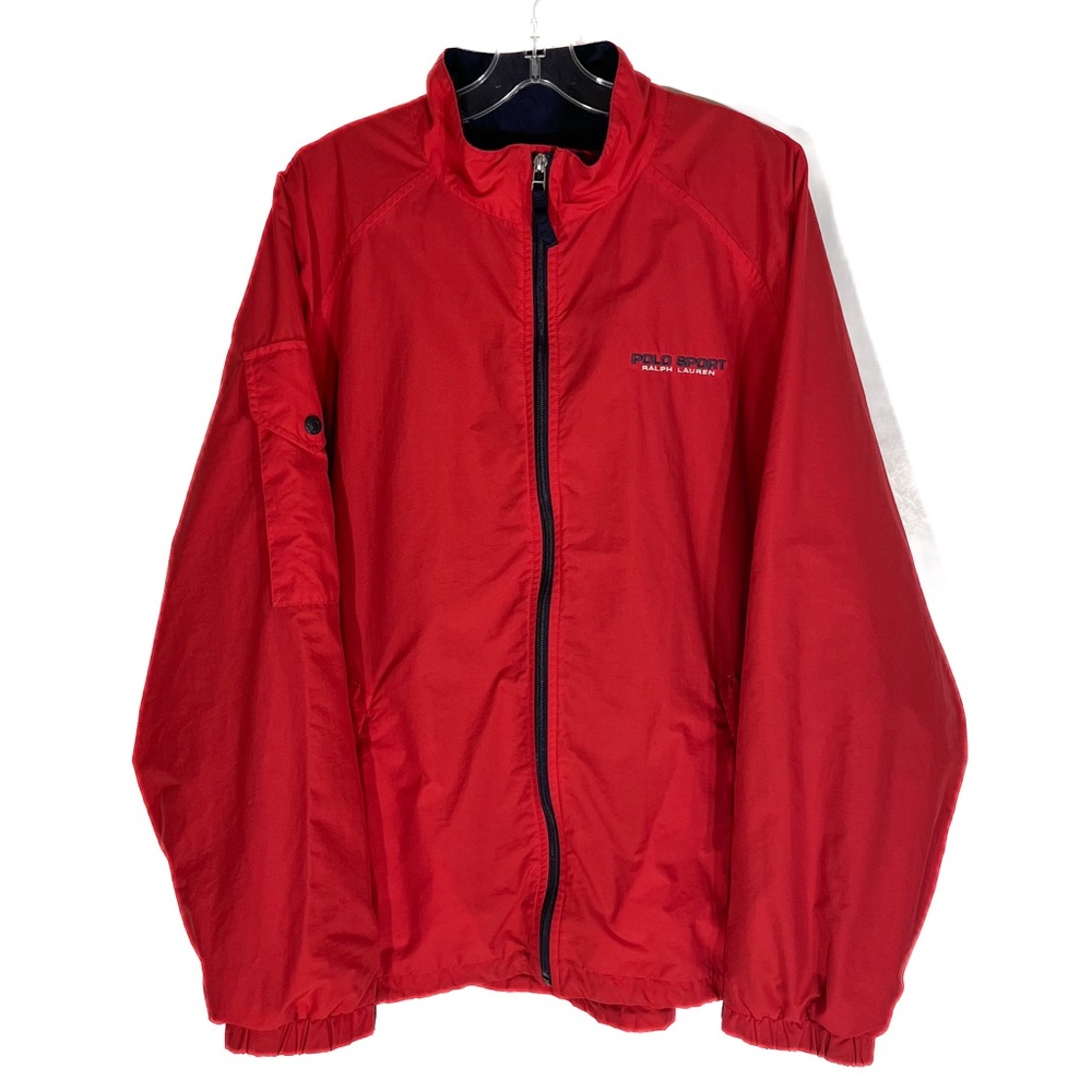 Vintage Polo Sport Ralph Lauren Jacket Mens Large Red Windbreaker Outdoor 90s